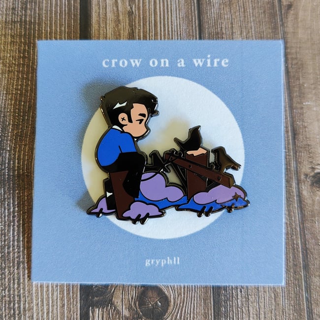 (Original) Crow on a Wire Pin