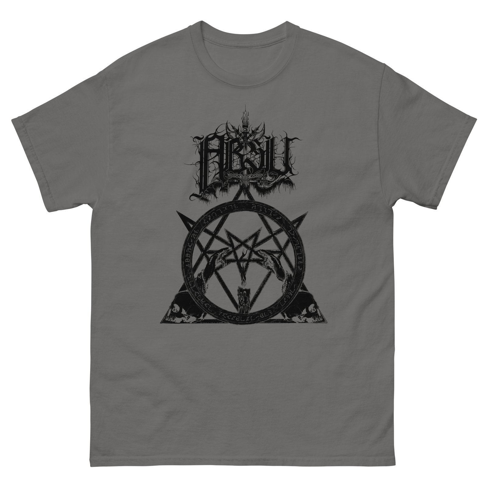 ABSU - NEVER BLOW OUT THE EASTERN CANDLE T-SHIRT (BLACK PRINT) GREY ...