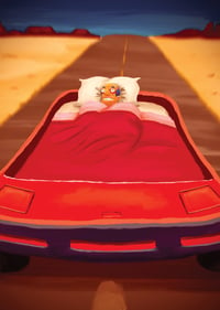 "I Sleep In A Racing Car" A5 Print