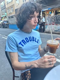 Image 2 of RESTOCK🔹🕸️Baby Blue Glitter Trouble Tee🔹🕸️New Colour Way