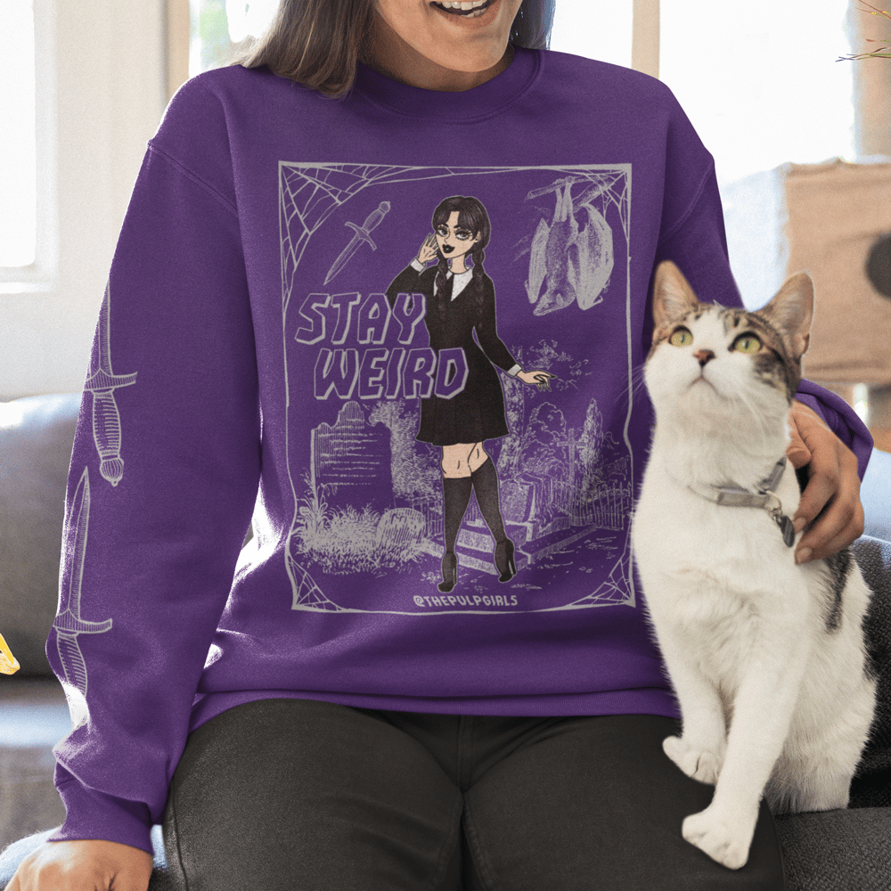 Image of WEDNESDAY ADDAMS WEIRDO CREWNECK