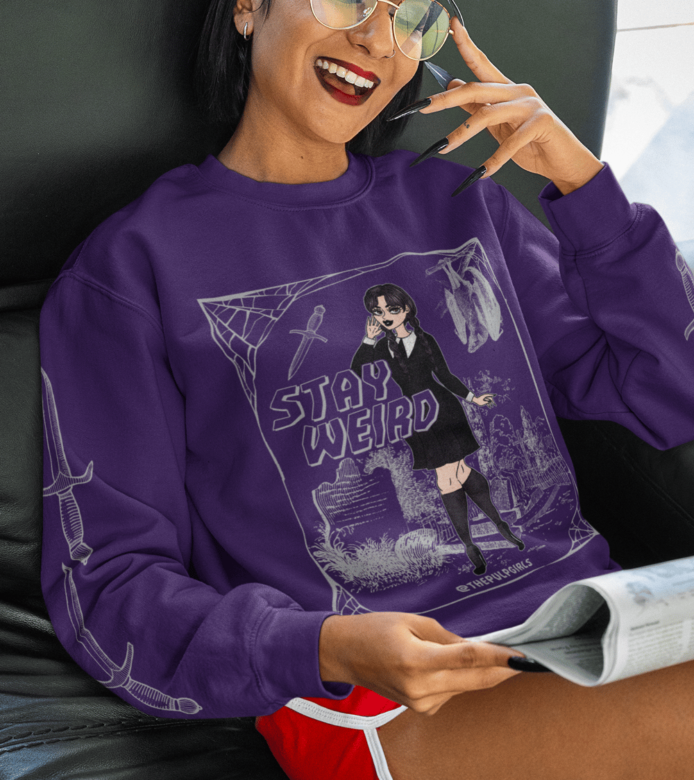 Image of WEDNESDAY ADDAMS WEIRDO CREWNECK