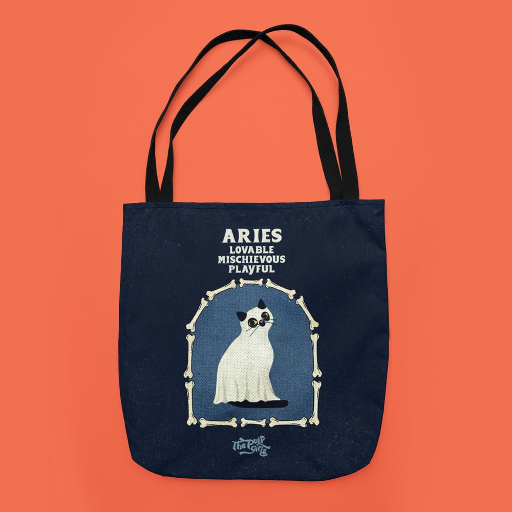 Image of HALLOWEEN CAT ASTROLOGY TOTE BAG