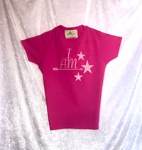 I AM Romance Pink t-shirt with Embroidered Logo.