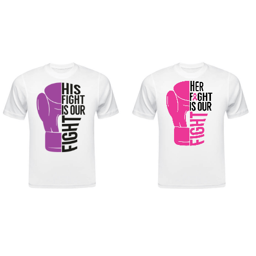 Image of HIS & HERS FIGHT CANCER TSHIRT 