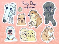 Image 3 of Silly Dogs and Cats Meme Sticker Sheets 