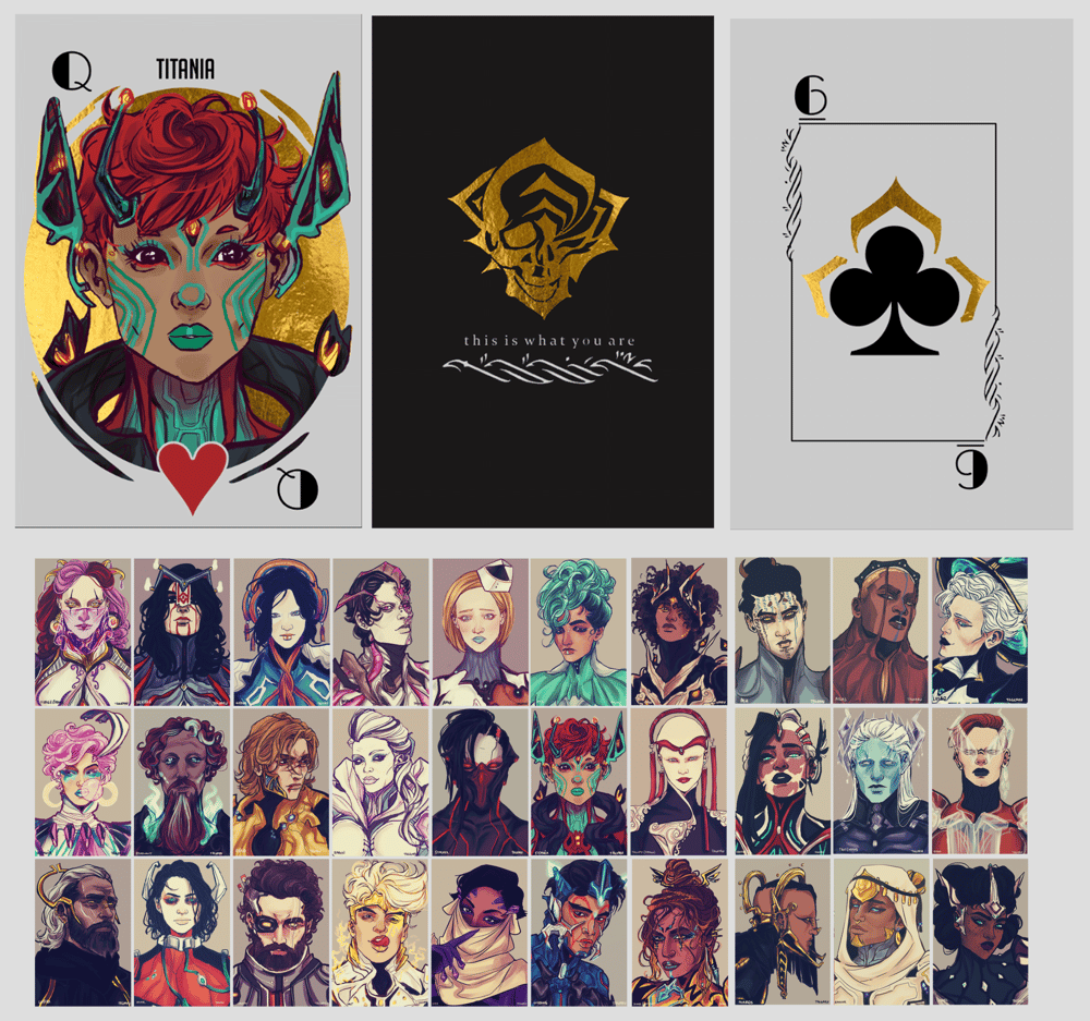 WARFRAME playcards set (humanframe) & sticker sheet