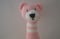 Image of Sonajero oso rosa con rayas blancas