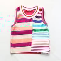 Image 2 of superstripe rainbow stripes print 10/12 courtneycourtney crewneck sweater cropped vest top tank crop