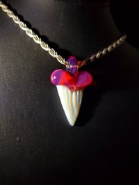 Image 2 of Rhino & Karmaline shark tooth pendant.