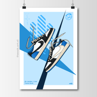 Sneaker Poster Air Jordan 1 Low x Fragment x Travis Scott Hypebeast Print