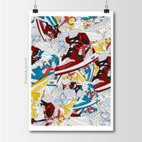 Sneaker Poster Jordan 1 x Off-White Collection Hypebeast Print