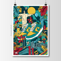 Image 1 of Sneaker Poster Dunk Low “Brazil” 2020 Hypebeast Print