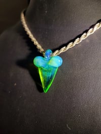 Image 1 of Opal lime & glopal shark tooth pendant. 