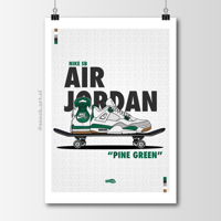 Sneaker Poster Jordan 4 SB “Pine Green” Hypebeast Print