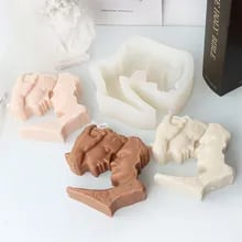  DIY Lovers Kiss Candle Silicone Mold Nordic Style Simple Face Kissing Sculpture