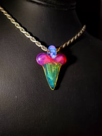 Image 1 of Sunset slyme, Karmaline & ghost shark tooth pendant.