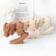  DIY Lovers Kiss Candle Silicone Mold Nordic Style Simple Face Kissing Sculpture