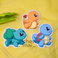 Image 1 of Kanto Starters Vinyl Stickers