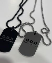 Image 3 of G.O.D Necklace Gold, Silver or Gun Metal Black