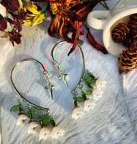 Image 1 of Iridescent Lilly of the Valley ear cuffs 