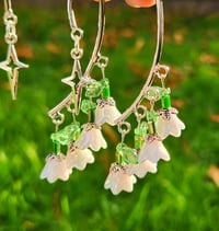 Image 3 of Iridescent Lilly of the Valley ear cuffs 