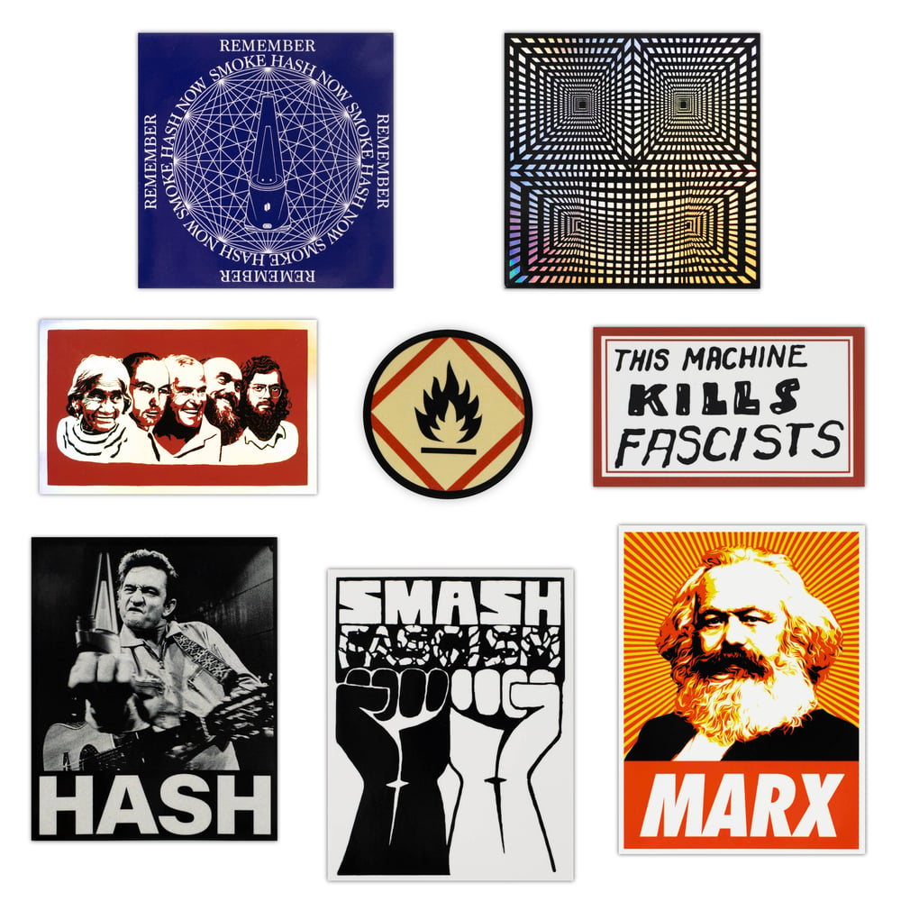 Image of HASH MARX PROPAGANDA PACK (8 Stickers)