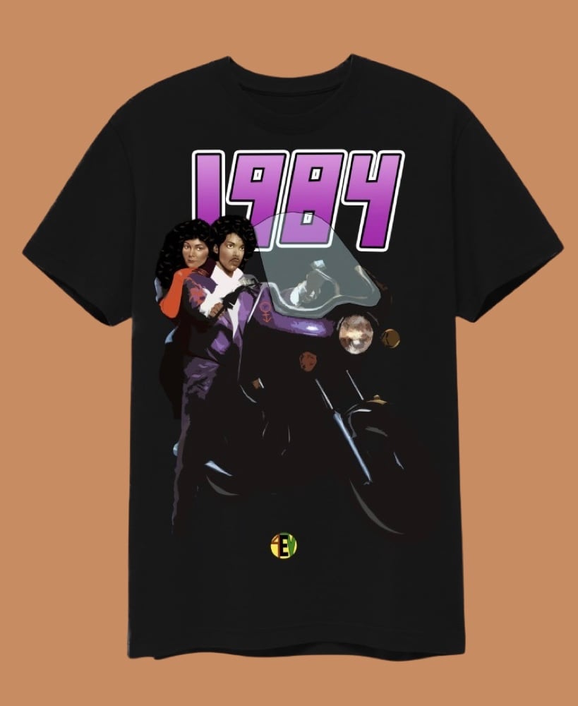 Image of PRINCE  [1984 4EV] (BLACK) [FRONT/BACK TEE]