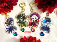 Image 3 of TWST Rollo + Masquerade Idia Jewel Heart Charms  