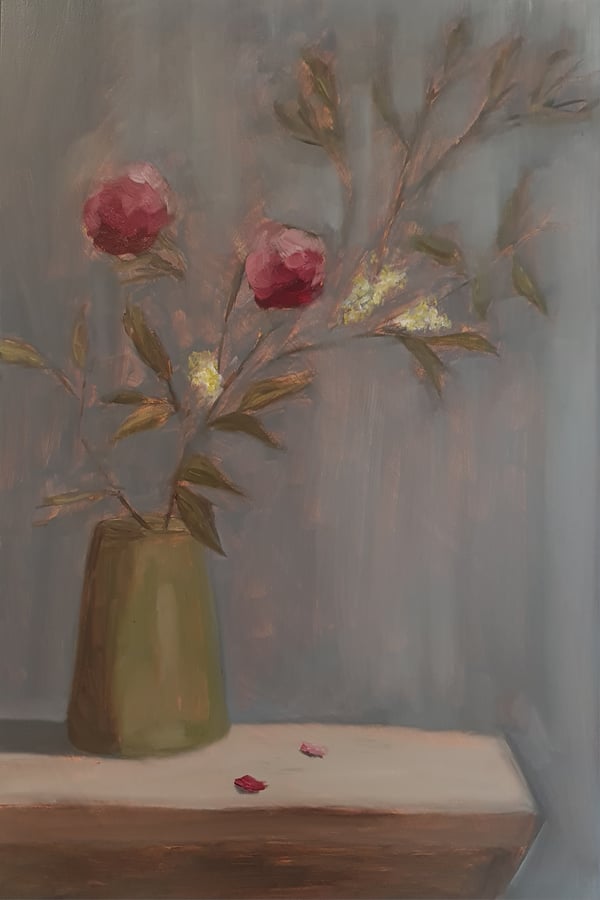 Image of Nature morte de  fleurs  sur une table