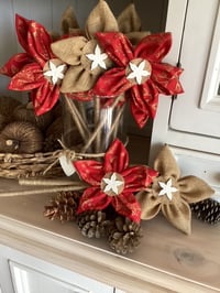 Image 2 of Christmas Handmade Forever Flowers - Red and Gold embossed  