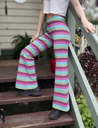 Image 1 of Spring sparkle! KAT pants Blue, pink, green, purple stripe