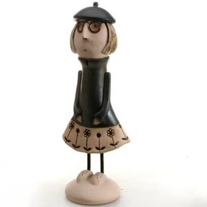 Image of Quirky Couple in Black | Lady in Short Bob with Bearded Man