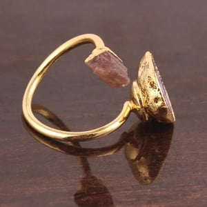 Image of Natural Geode druzy Tourmaline Ring