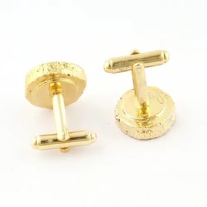 Image of Natural Orange Solar Quartz Cufflink 