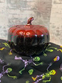 Image 1 of Black & Red Glitter Pumpkin
