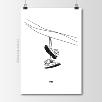 Image 1 of Sneaker Poster Sneaker Tossing with Air Force 1 Mid Hypebeast Print