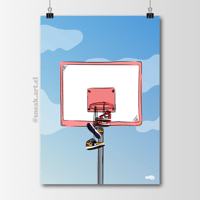 Sneaker Poster Homage to Michael Jordan and Magic Johnson Hypebeast Print