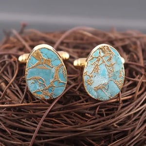 Image of Sky Turquoise Blue Mohave Cufflink
