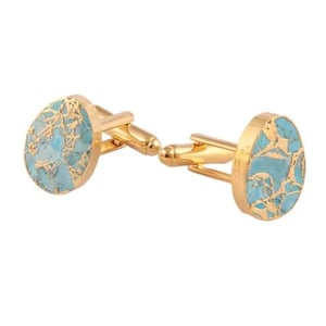 Image of Sky Turquoise Blue Mohave Cufflink
