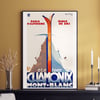 Chamonix Mont-Blanc | Henri Reb | Wall Art Print | Vintage Travel Poster