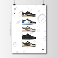 Sneaker Poster Air Jordan 1 Low x Travis Scott Collection Pack