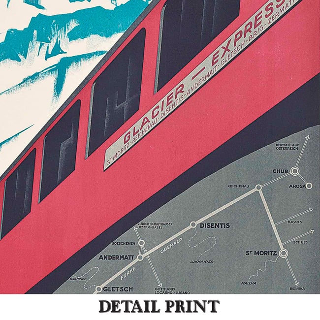 Glacier Express Switzerland (Bernina) | Vintage Poster | Wall art Print