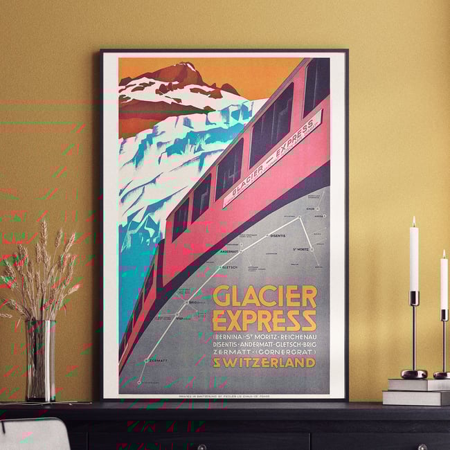 Glacier Express Switzerland (Bernina) | Vintage Poster | Wall art Print