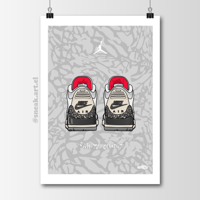 Sneaker Poster Air Jordan 3 "White Cement" (Reimagined) Hypebeast Print