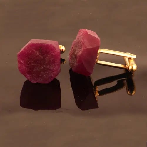 Image of Dainty raw ruby Purple  Jade Quartz 