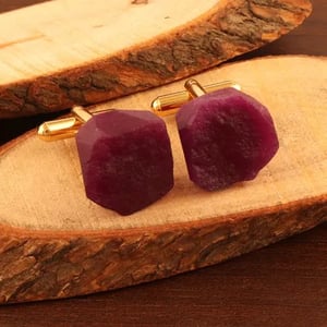 Image of Dainty raw ruby Purple  Jade Quartz 
