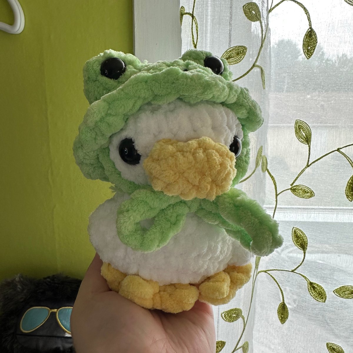 Image of Duck With Frog Hat - Made to Order