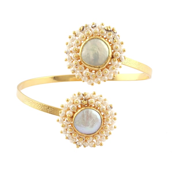 Image of Natural Pearl Wire Adjustable Bracelet