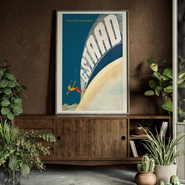 Gstaad Ski Poster | Martin Peikert | Wall Art Print | Vintage Travel Poster